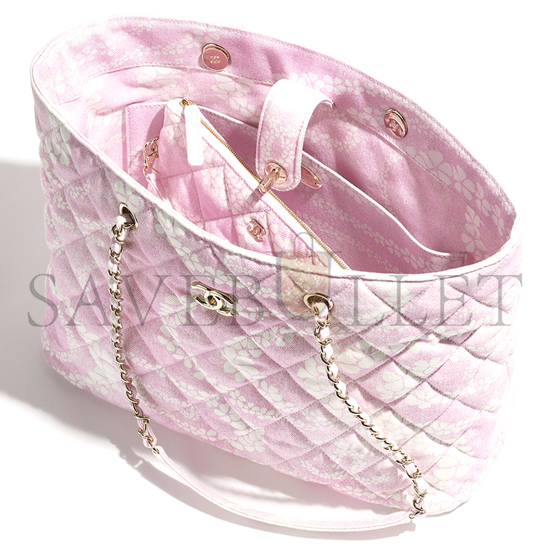 CHANEL COCO BEACH 2025 COLLECTION SHOPPING BAG PRINTED DENIM AS5429 (37*28.5*13cm)